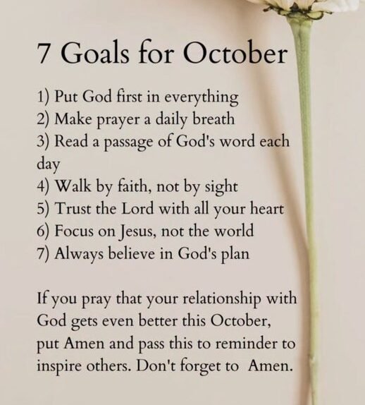 7 Goals for October